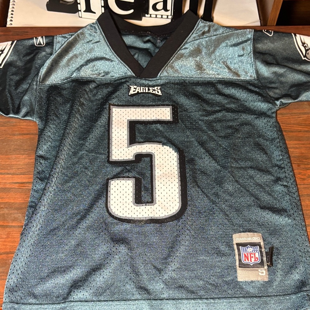 Reebok Philadelphia Eagles #5 Jersey - Black & Silver-Donovan McNabb